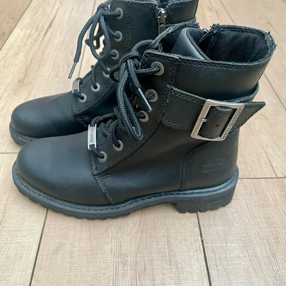 Harley-Davidson Women's Black Leather Boots - Picture 2 of 5